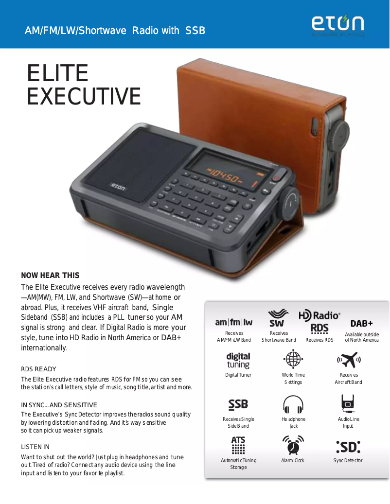 Page 1 de la notice Fiche technique Eton Elite Executive