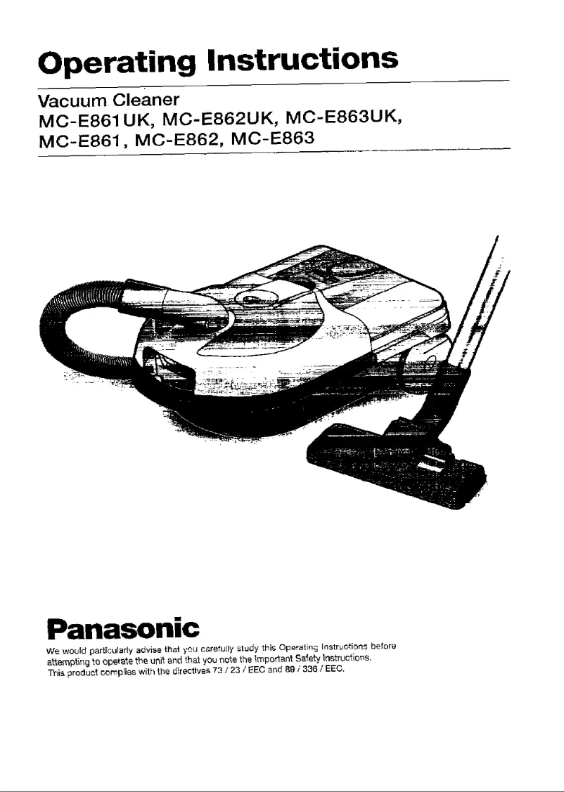 Page n°1 - Manuel utilisateur Panasonic MC-E863UK