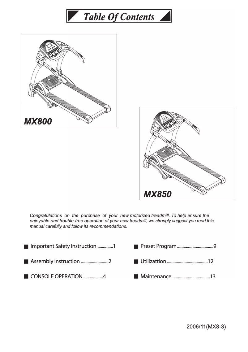 Page 1 de la notice Manuel utilisateur StrengthMaster MX-850