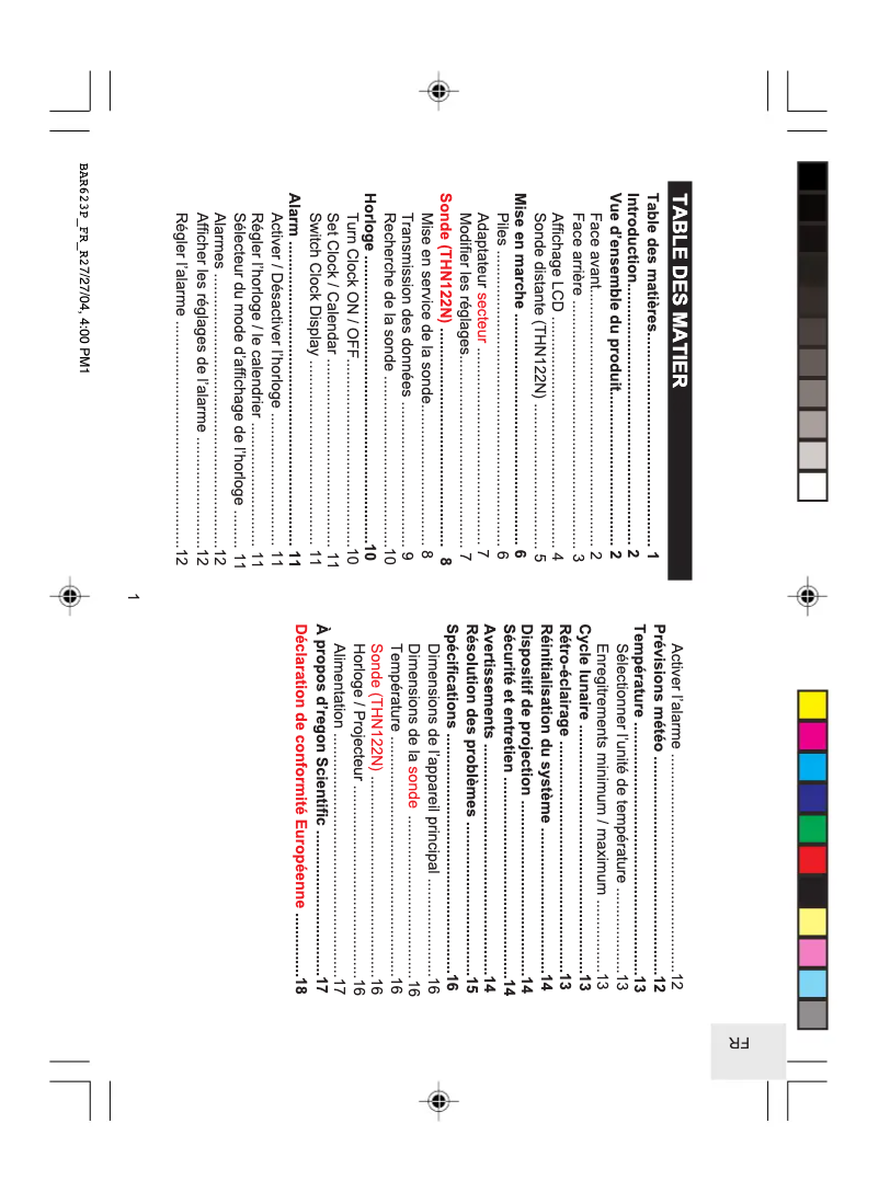 Image de la première page du manuel de l'appareil BAR623P