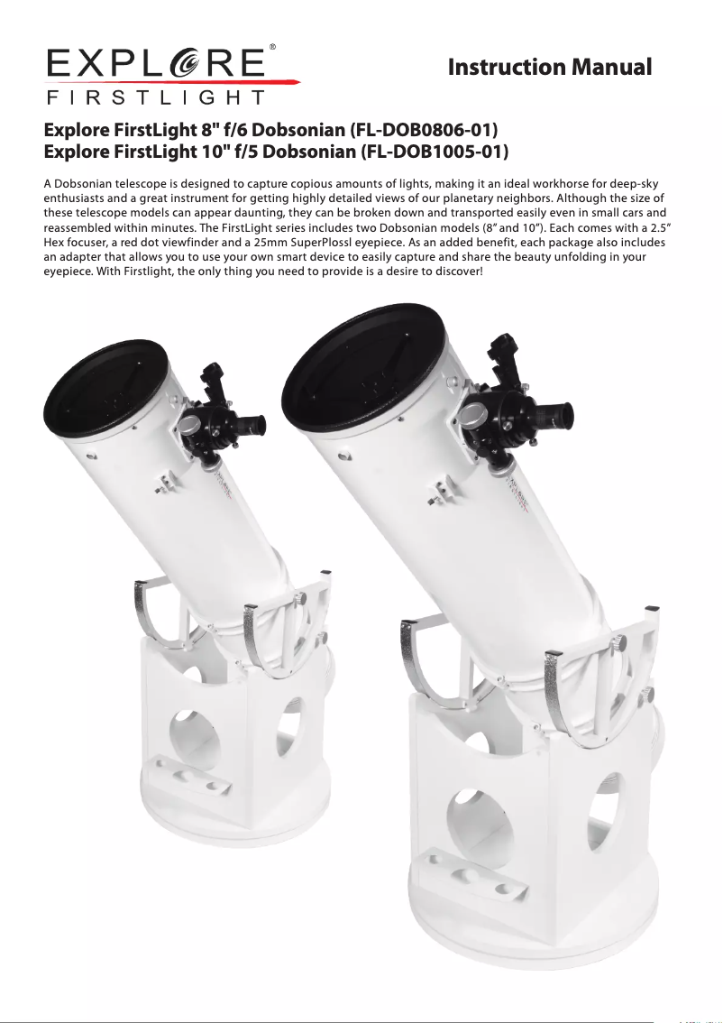 Page n°1 - Manuel utilisateur Explore Scientific FirstLight