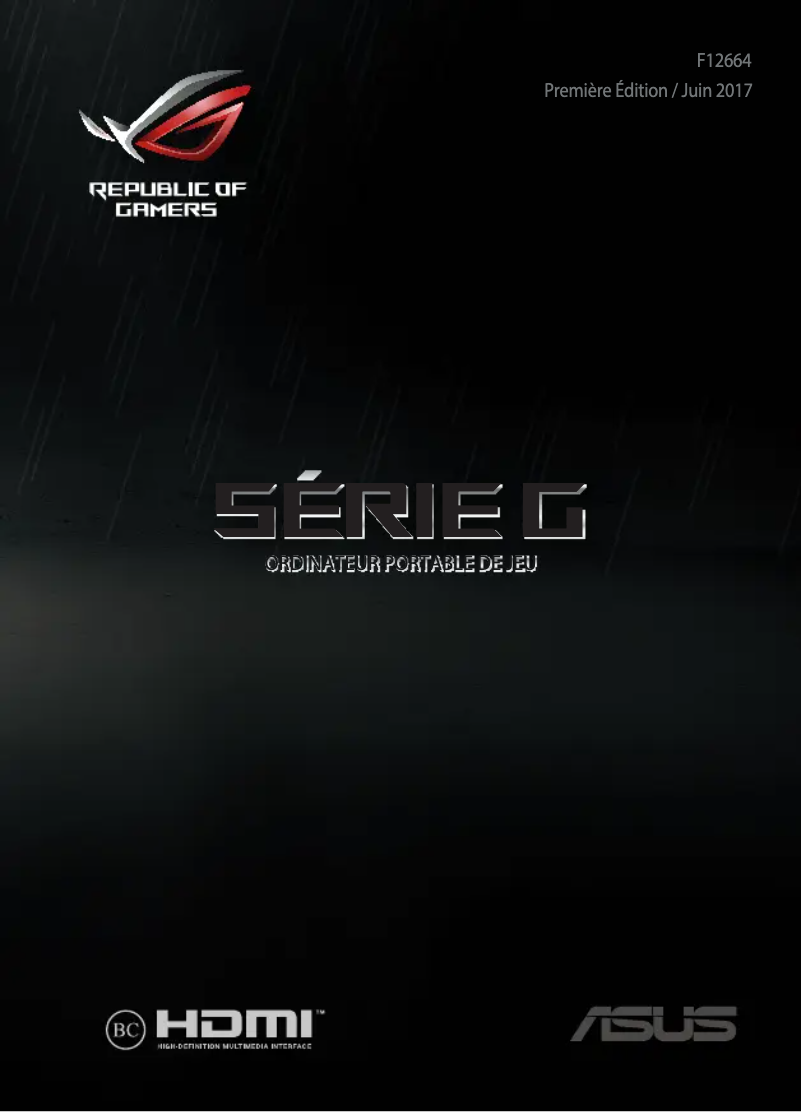 Page 1 de la notice Manuel utilisateur Asus ROG Strix GL503VM