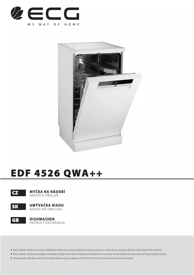 Page n°1 - Mode d'emploi ECG EDF 4526 QWA++