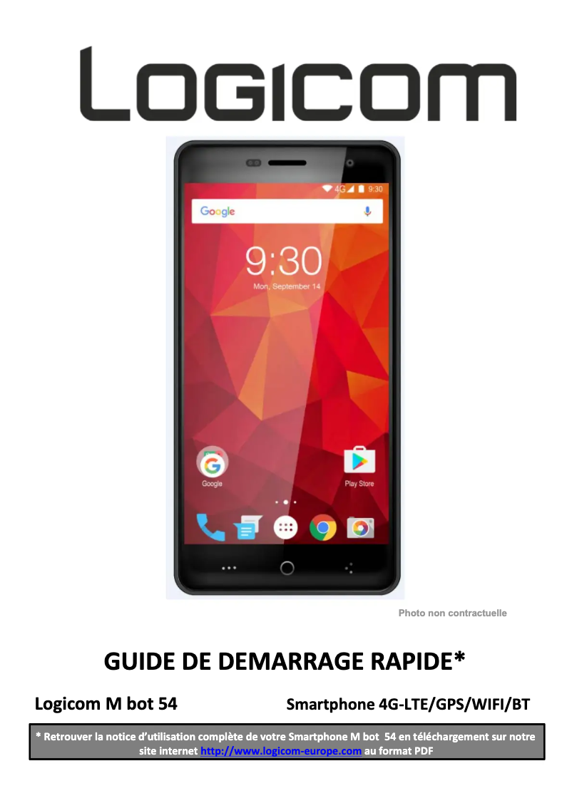 Image de la première page du manuel de l'appareil M Bot 54