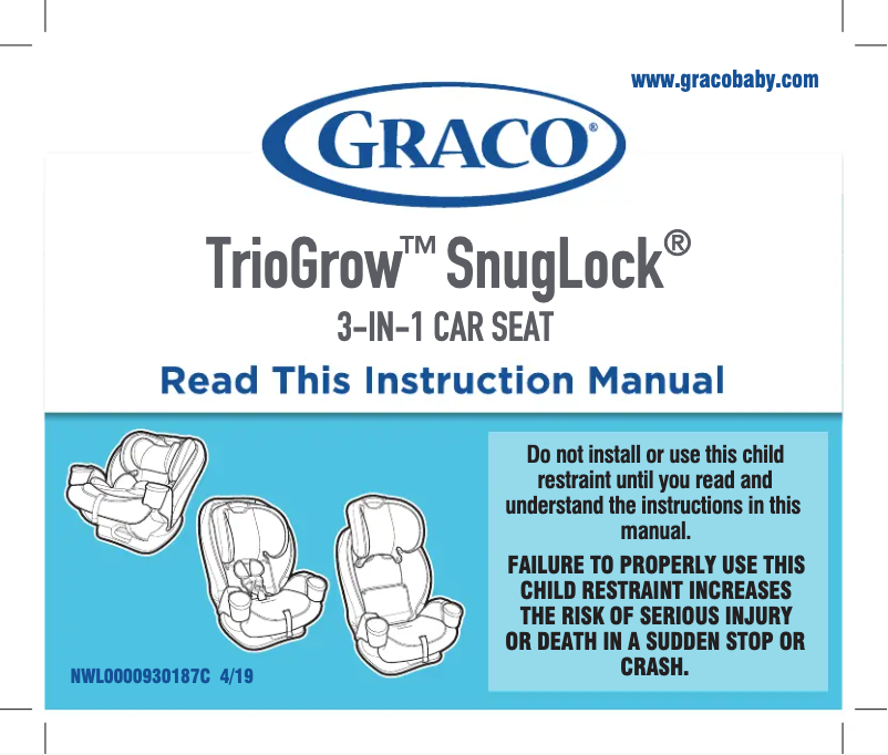 Image de la première page du manuel de l'appareil TrioGrow SnugLock