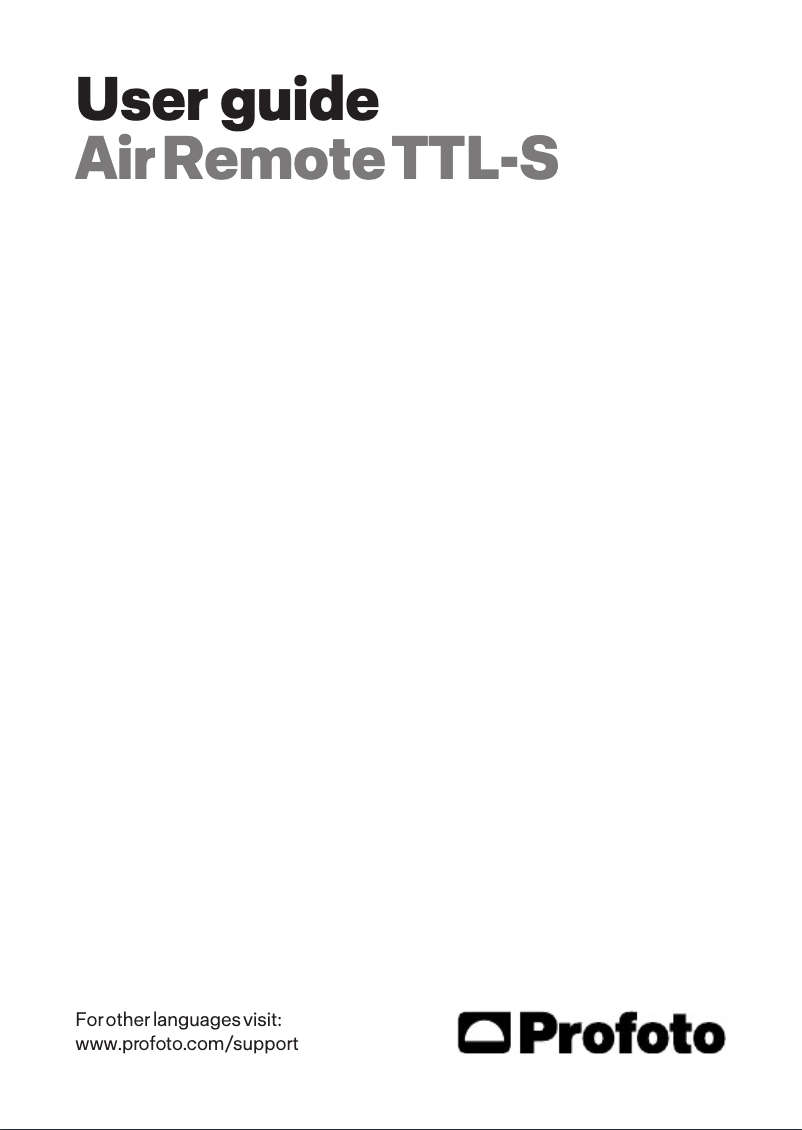 Image de la première page du manuel de l'appareil Air Remote TTL-S