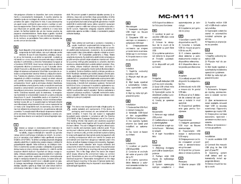Page 1 de la notice Manuel utilisateur ModeCom MC-M111