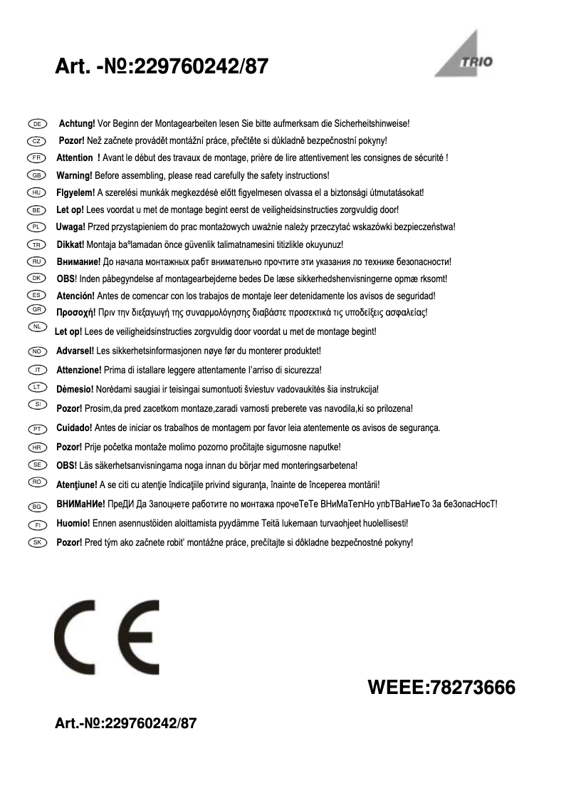 Image de la première page du manuel de l'appareil Oka