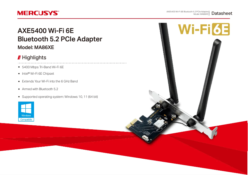 Page n°1 - Fiche technique Mercusys MA86XE