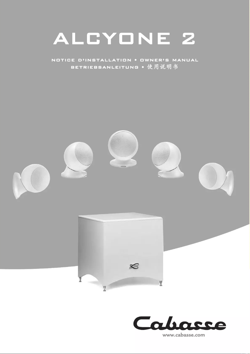 Page 1 de la notice Guide d'installation Cabasse Alcyone 2