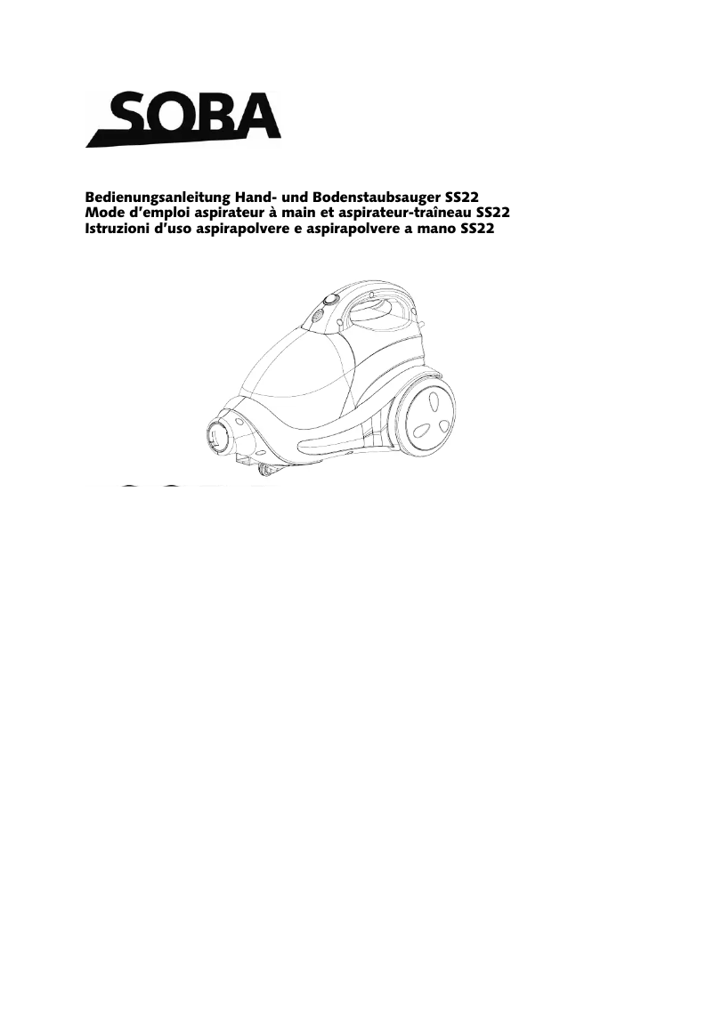 Page n°1 - Manuel utilisateur Soba SS22