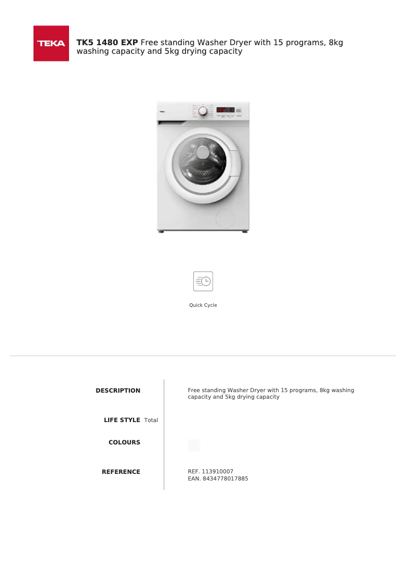 Image de la première page du manuel de l'appareil TK5 1480 EXP