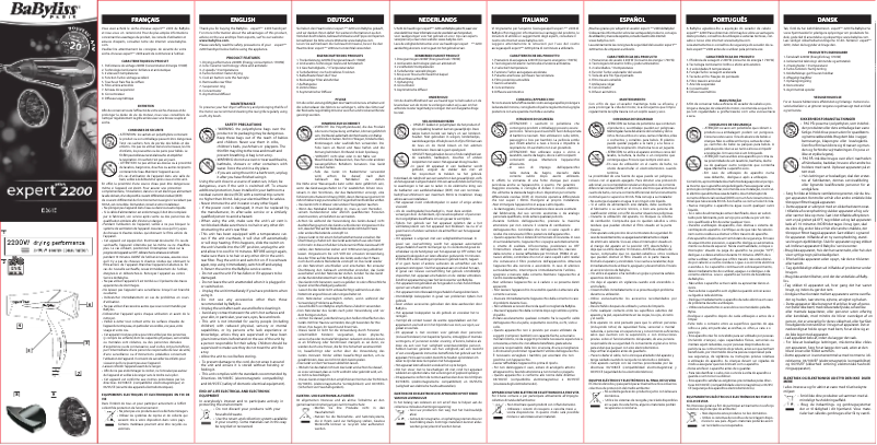 Page 1 de la notice Manuel utilisateur BaByliss D261E