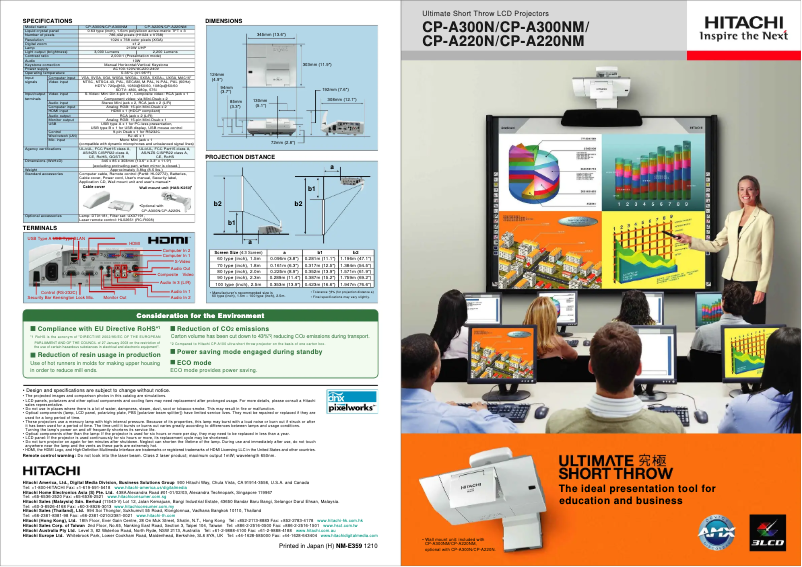 Page n°1 - Brochure Hitachi CP-A300N