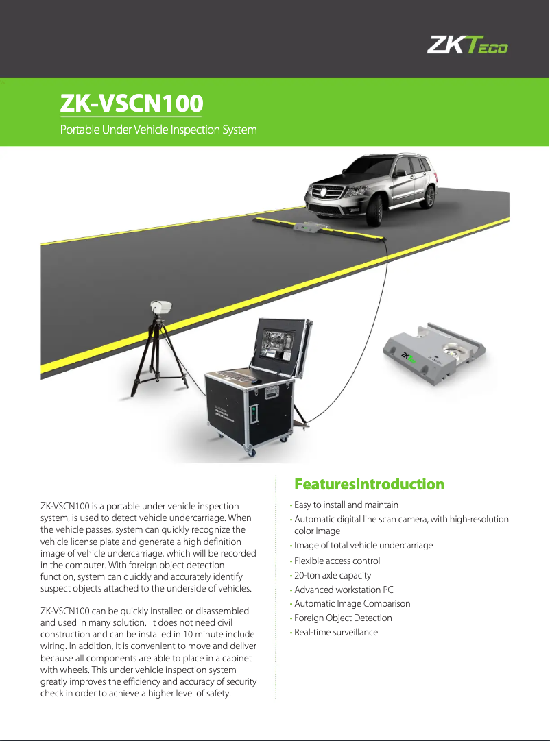 Page n°1 - Manuel utilisateur ZKTeco ZK-VSCN100