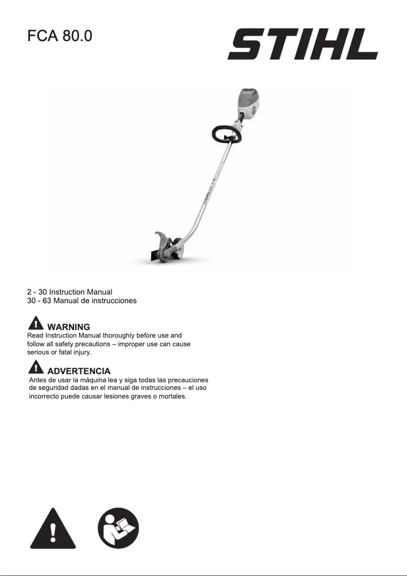 Page 1 de la notice Manuel utilisateur Stihl FCA 80.0