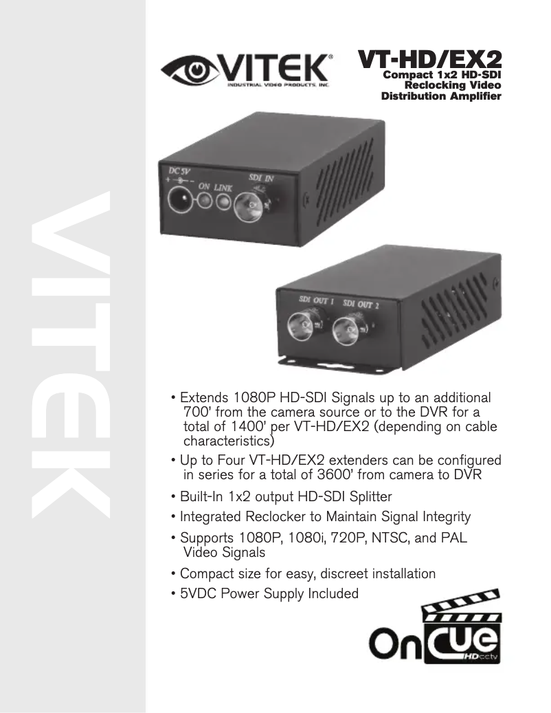 Page 1 de la notice Manuel utilisateur Vitek VT-HD-EX2