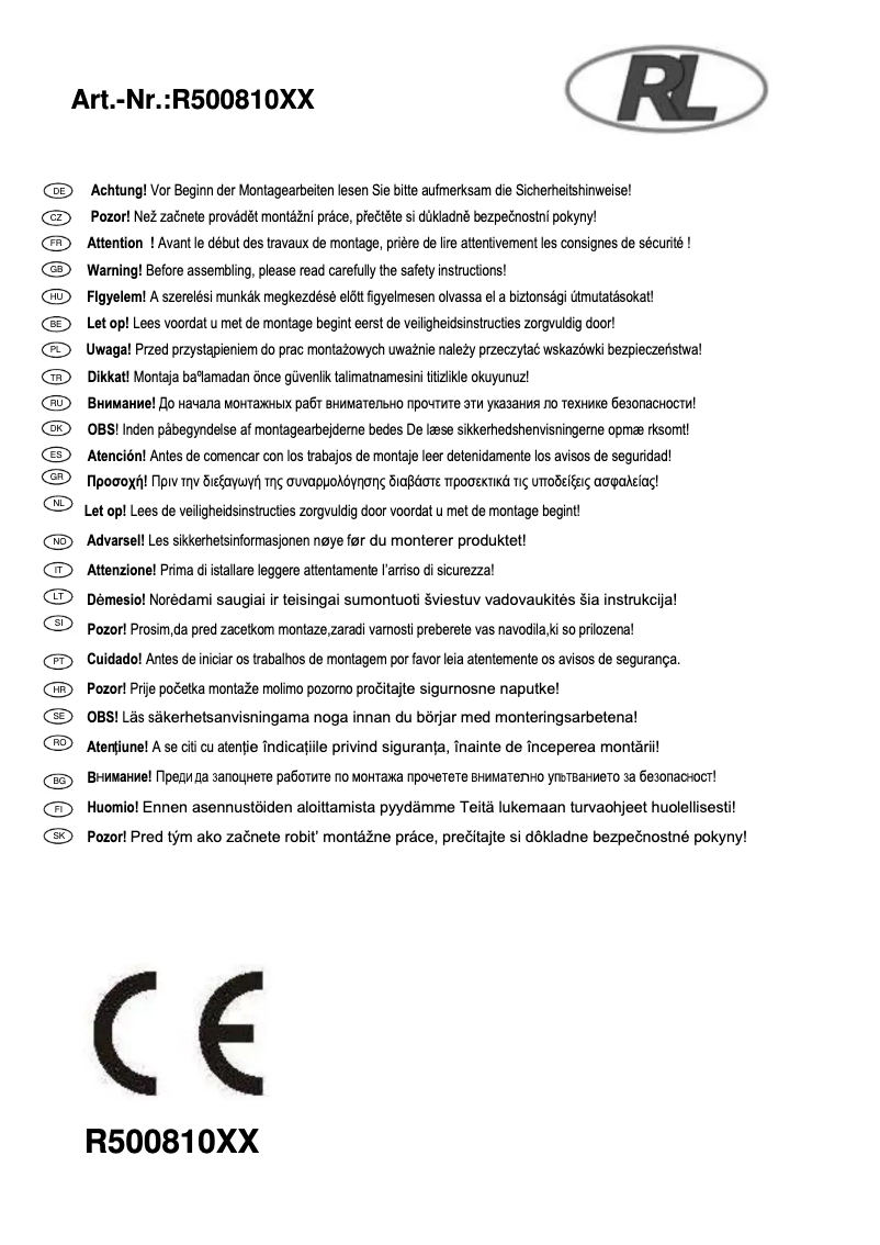 Page 1 de la notice Manuel utilisateur Trio Lighting City