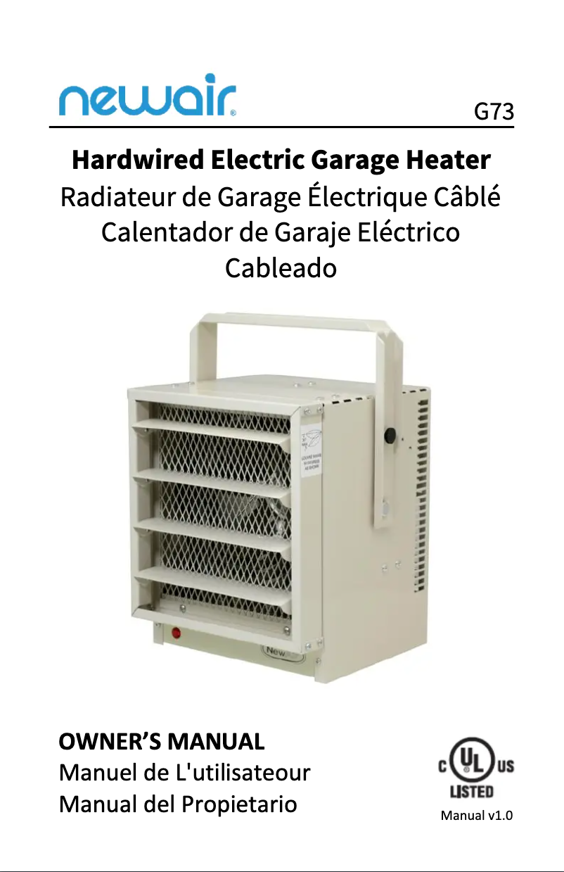 Page 1 de la notice Manuel utilisateur NewAir G73