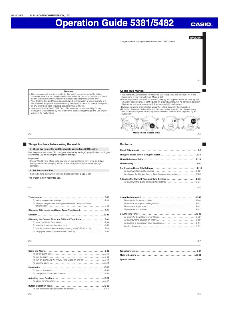 Page 1 de la notice Manuel utilisateur Casio BGA-180-4B