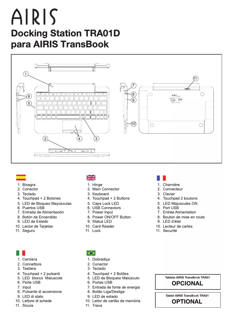 Page n°1 - Manuel utilisateur Airis TransBook TRA01