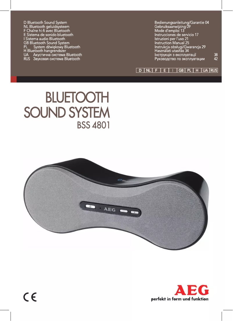 Page n°1 - Manuel utilisateur AEG BSS 4801