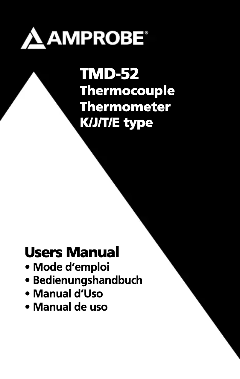 Page n°1 - Manuel utilisateur Amprobe TMD-52
