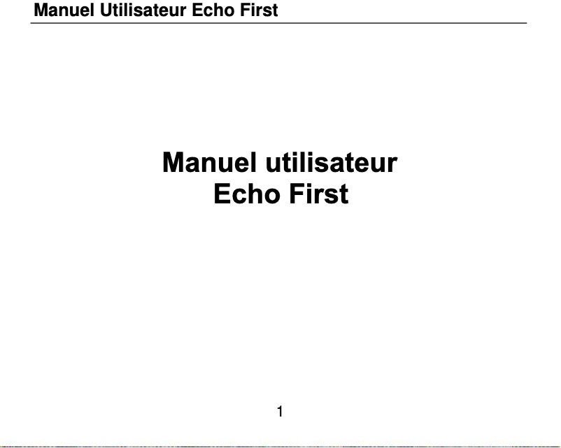 Image de la première page du manuel de l'appareil First