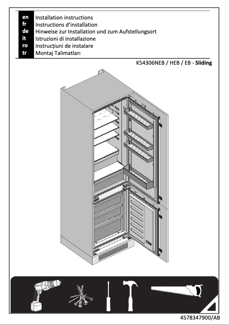 Page n°1 - Guide d'installation Beko BCNA306E3S