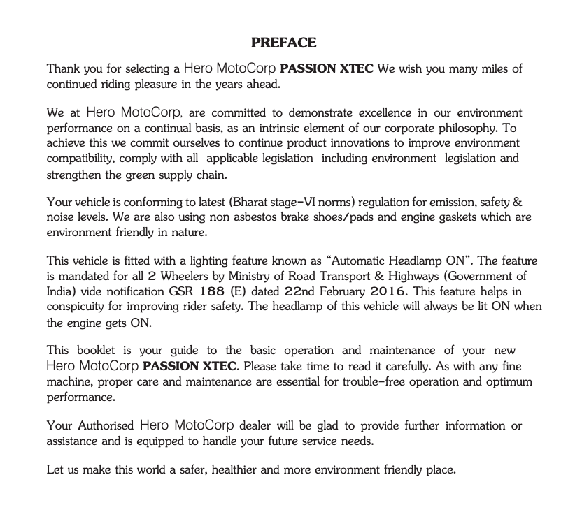 Page 1 de la notice Manuel utilisateur Hero Passion Xtec (2022)