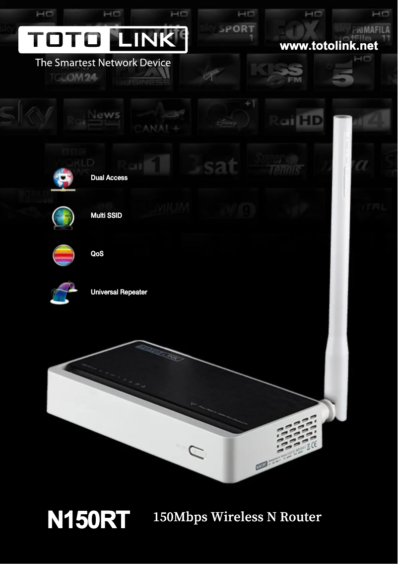 Página 1 del manual Ficha técnica Totolink N150RT