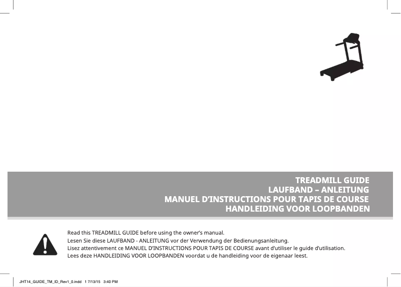 Page 1 de la notice Manuel utilisateur Horizon Fitness Elite T3000