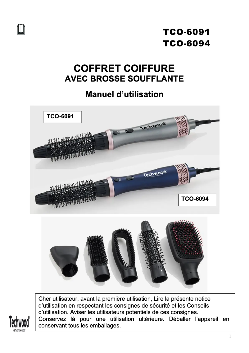 Page n°1 - Manuel utilisateur Techwood TBC-226L