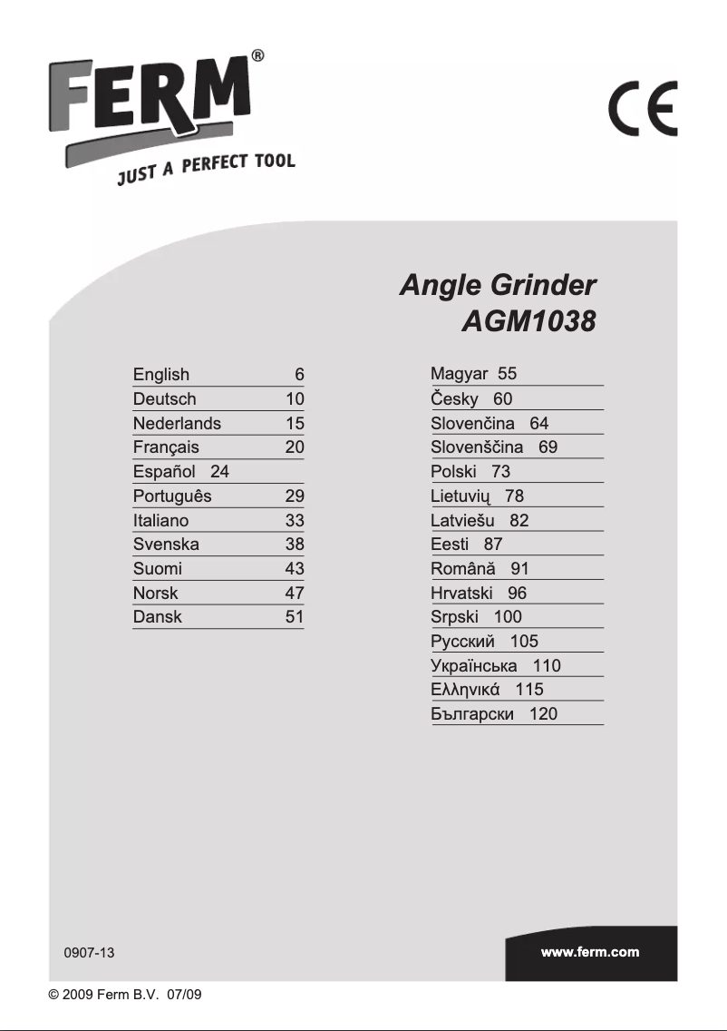 Page n°1 - Manuel utilisateur Ferm AGM1038
