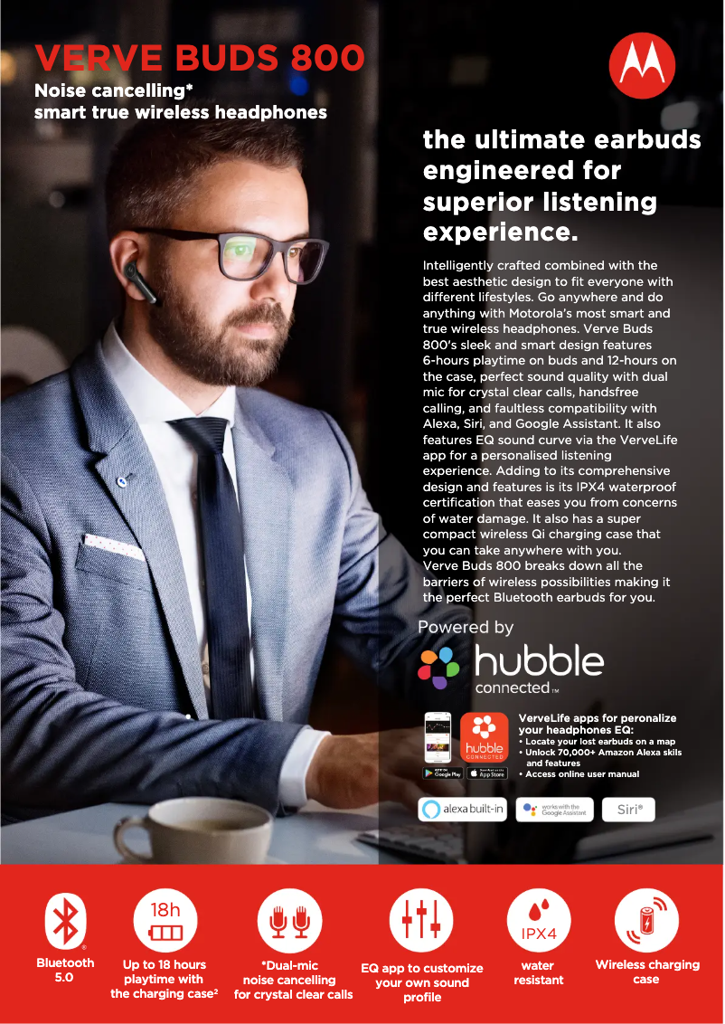 Page 1 de la notice Manuel utilisateur Motorola VerveBuds 800