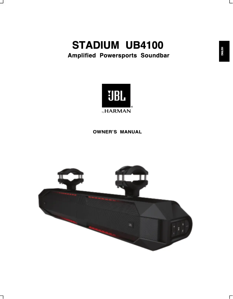 Page n°1 - Manuel utilisateur JBL Stadium UB4100