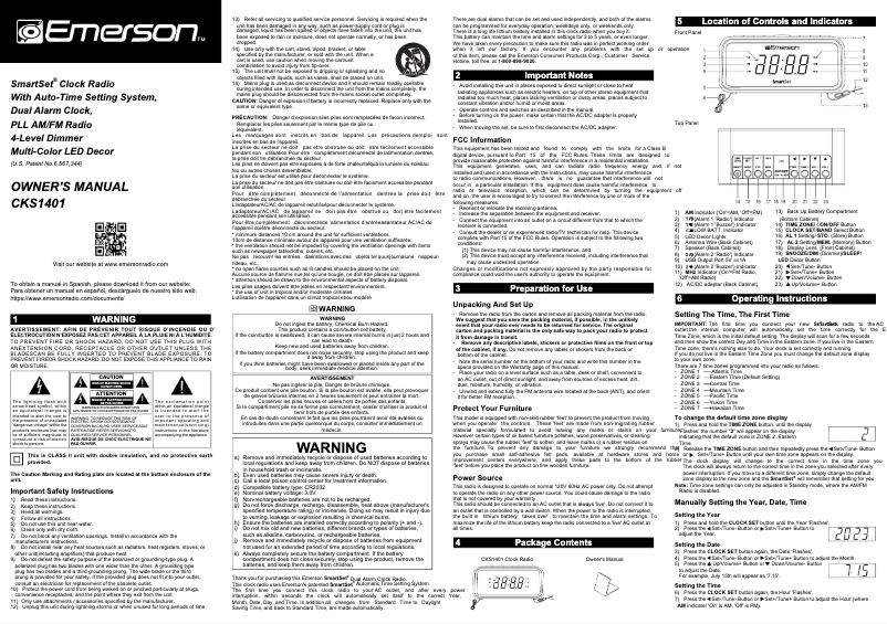 Image de la première page du manuel de l'appareil CKS1401