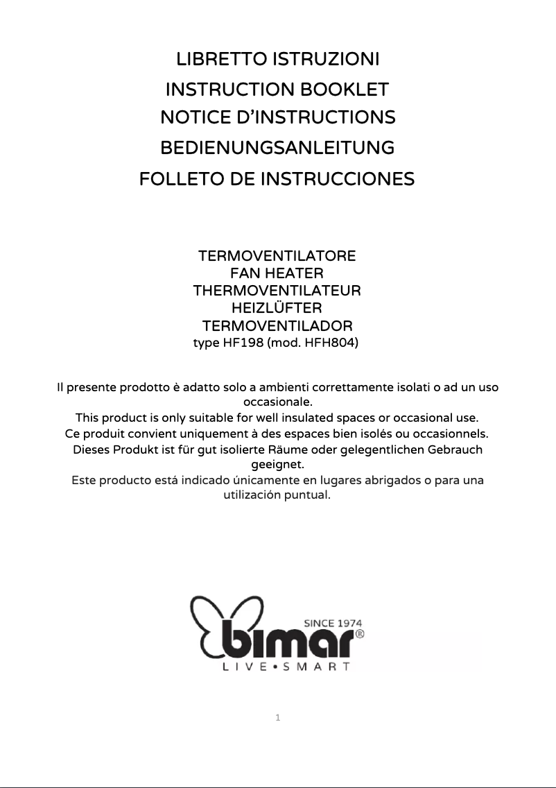 Page n°1 - Mode d'emploi Bimar HF198