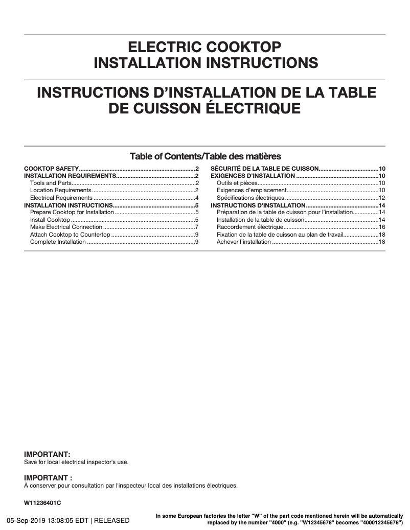 Image de la première page du manuel de l'appareil JEC3430HS