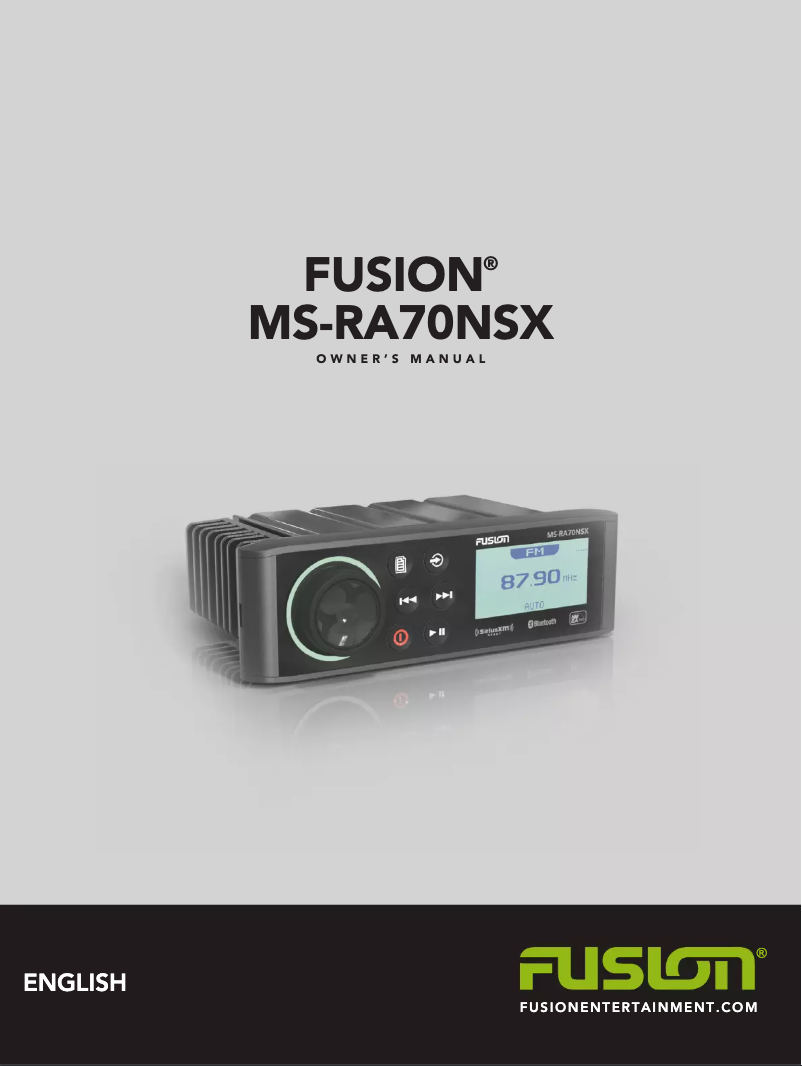 Page 1 de la notice Manuel utilisateur Fusion MS-RA70NSX