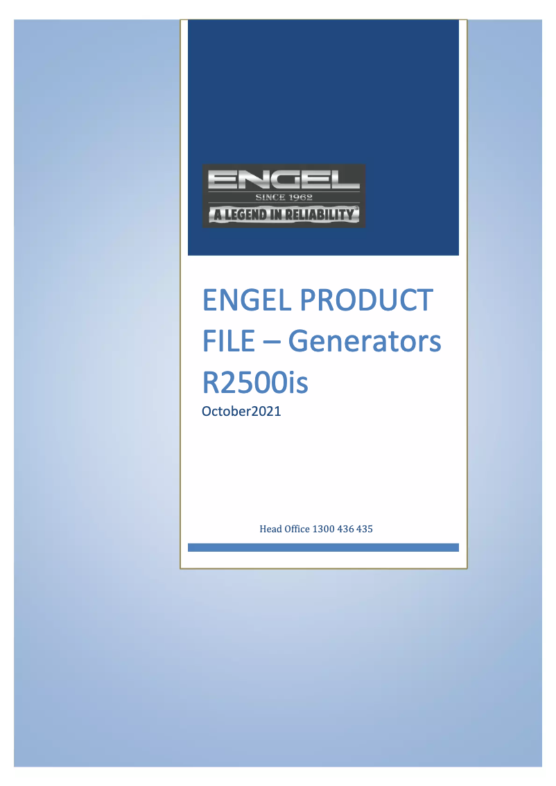 Page n°1 - Manuel utilisateur Engel R2500iS