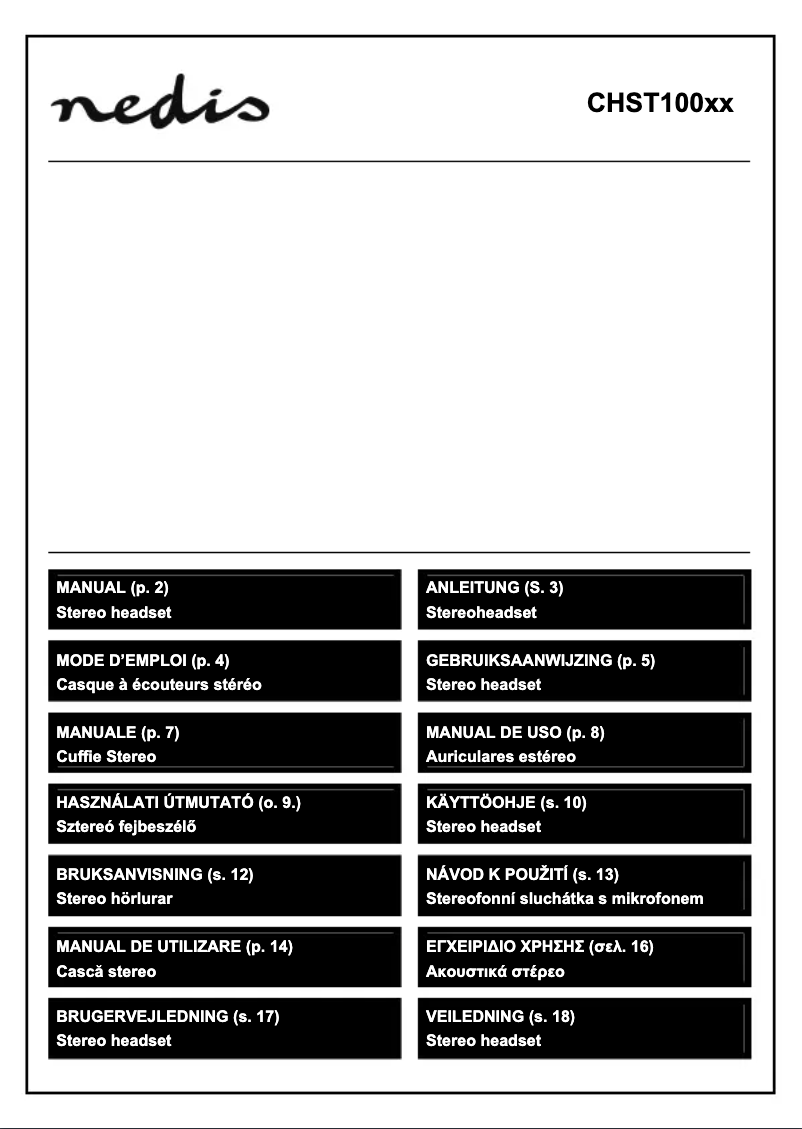 Page n°1 - Manuel utilisateur Nedis CHST100GN