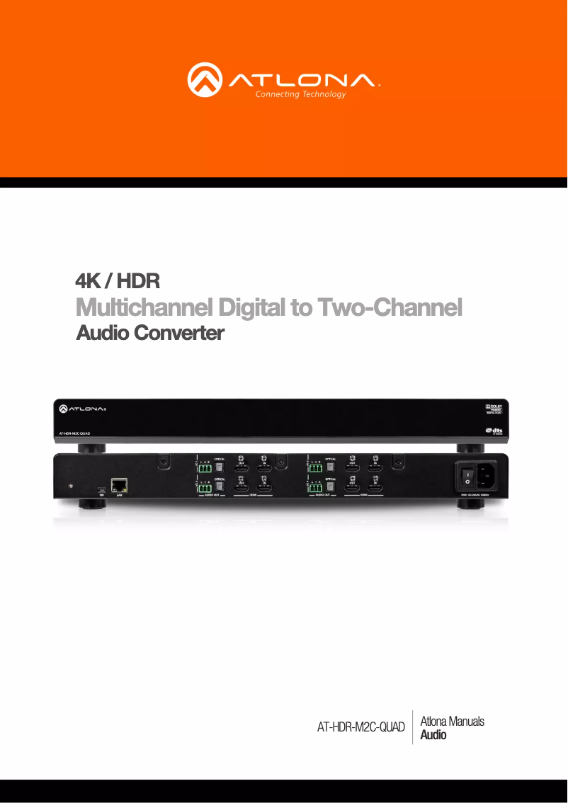 Page n°1 - Manuel utilisateur Atlona AT-HDR-M2C-QUAD