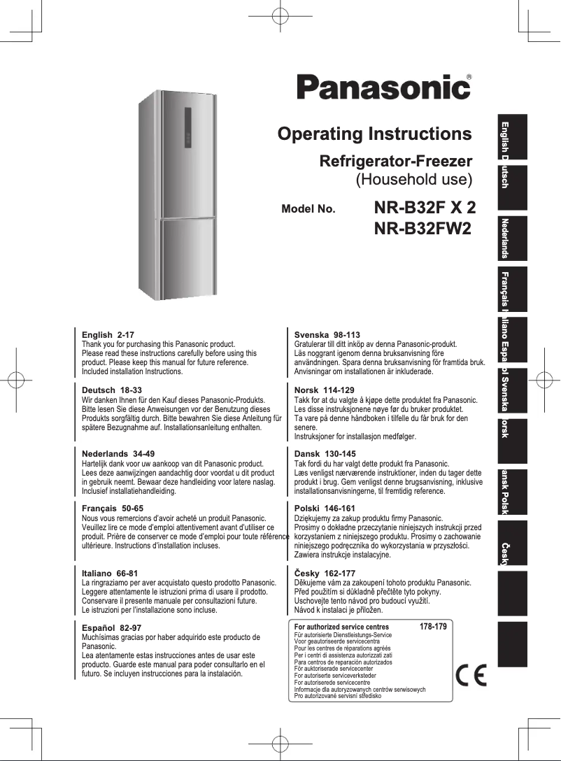 Page n°1 - Manuel utilisateur Panasonic NR-B32FX2