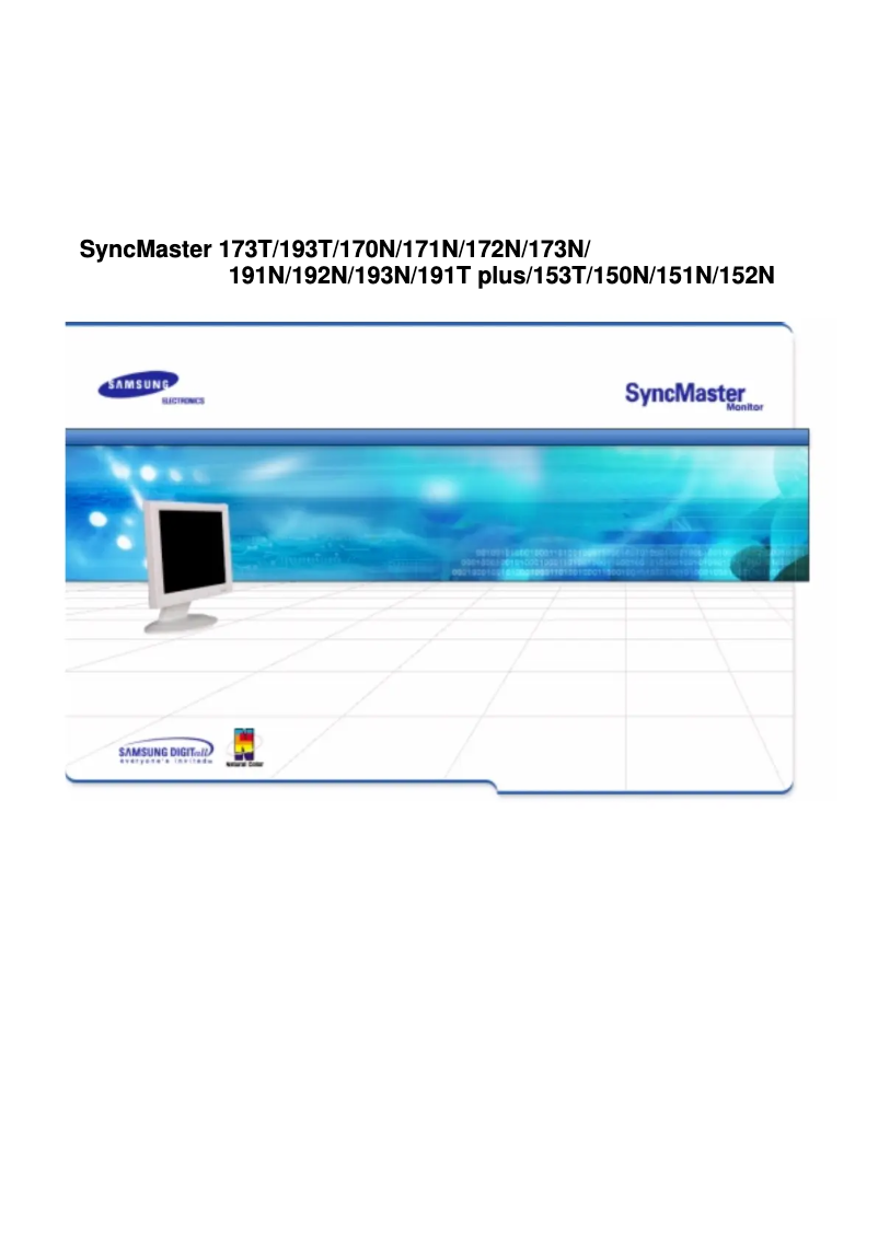 Page 1 de la notice Manuel utilisateur Samsung SyncMaster 150N