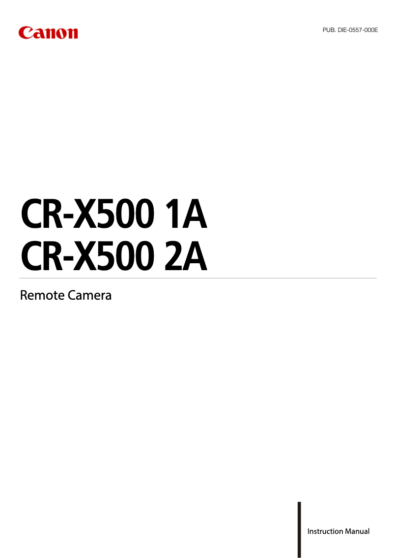 Page 1 de la notice Manuel utilisateur Canon CR-X500 2A