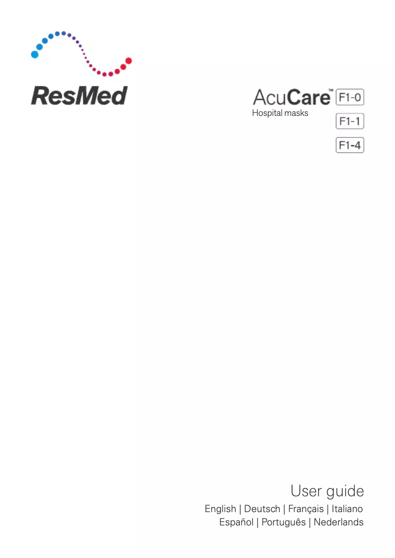 Page 1 de la notice Manuel utilisateur ResMed AcuCare F1-4