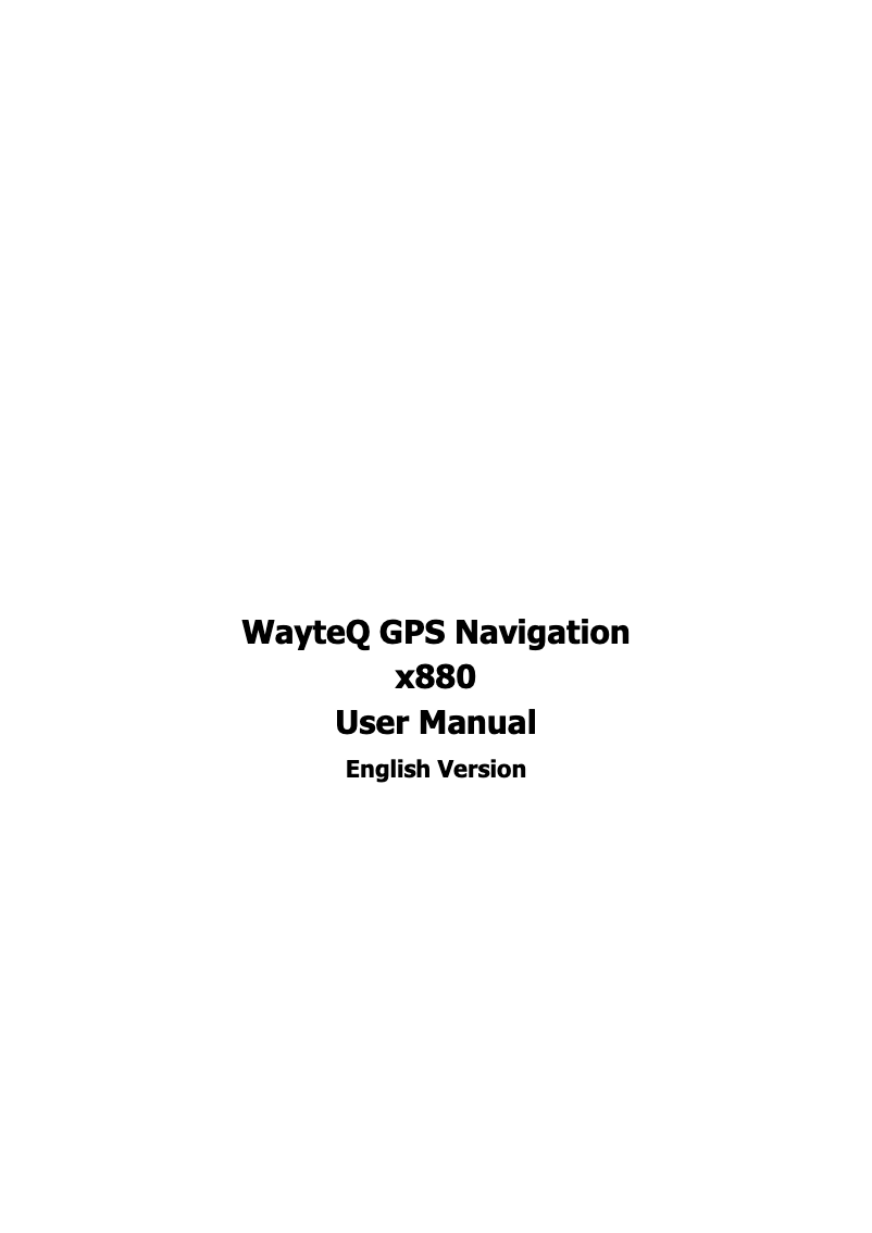 Page 1 de la notice Manuel utilisateur WayteQ X880