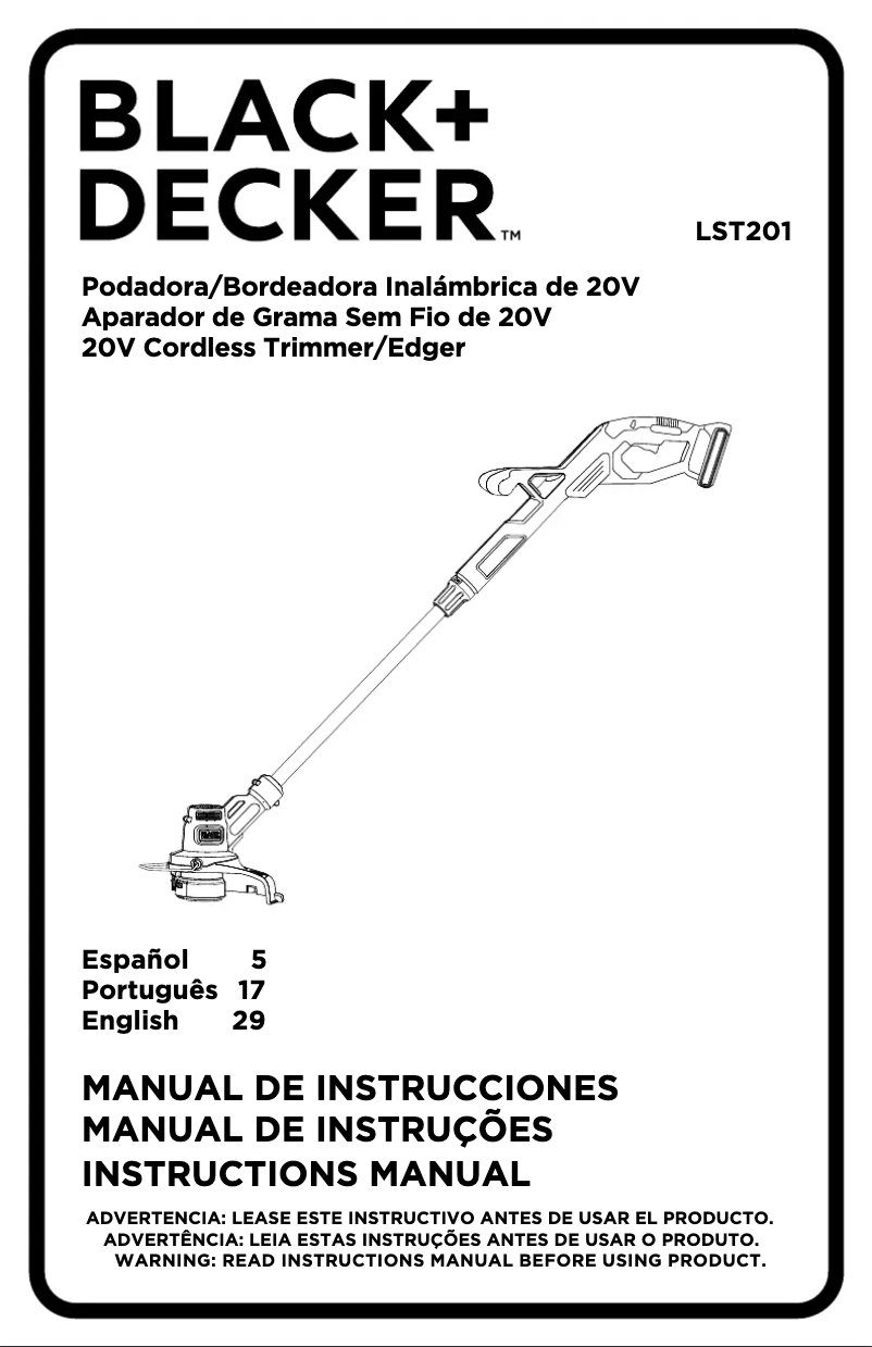 Page 1 de la notice Manuel utilisateur Black & Decker LST220FC