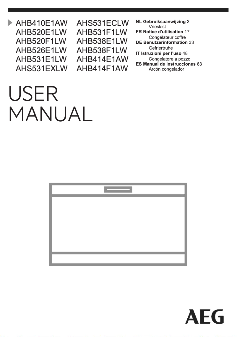 Page n°1 - Manuel utilisateur AEG AHB531E1LW